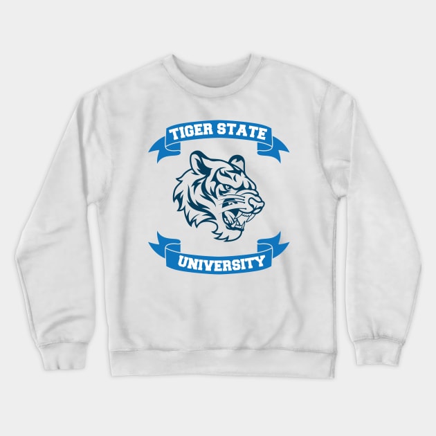 Tiger State University Campus and College Crewneck Sweatshirt by phughes1980